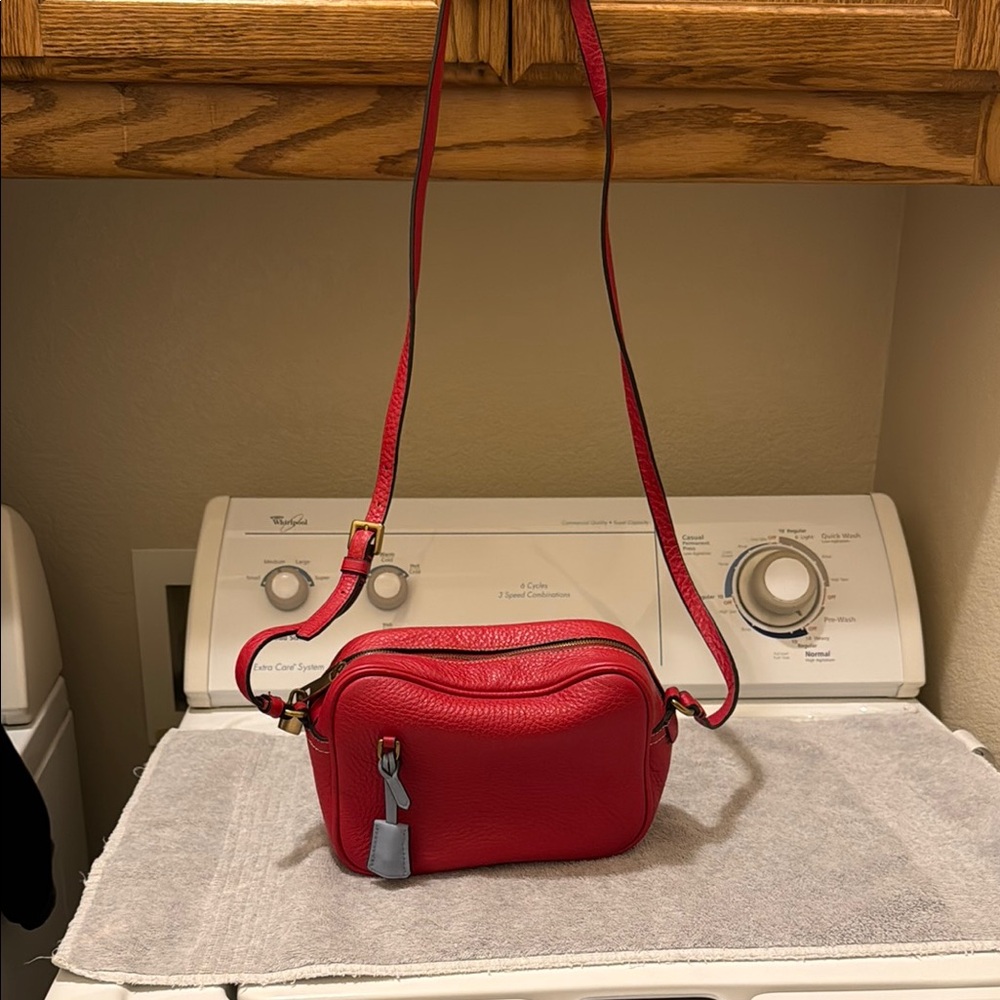 J. Crew Red Crossbody Bag with Adjustable Strap